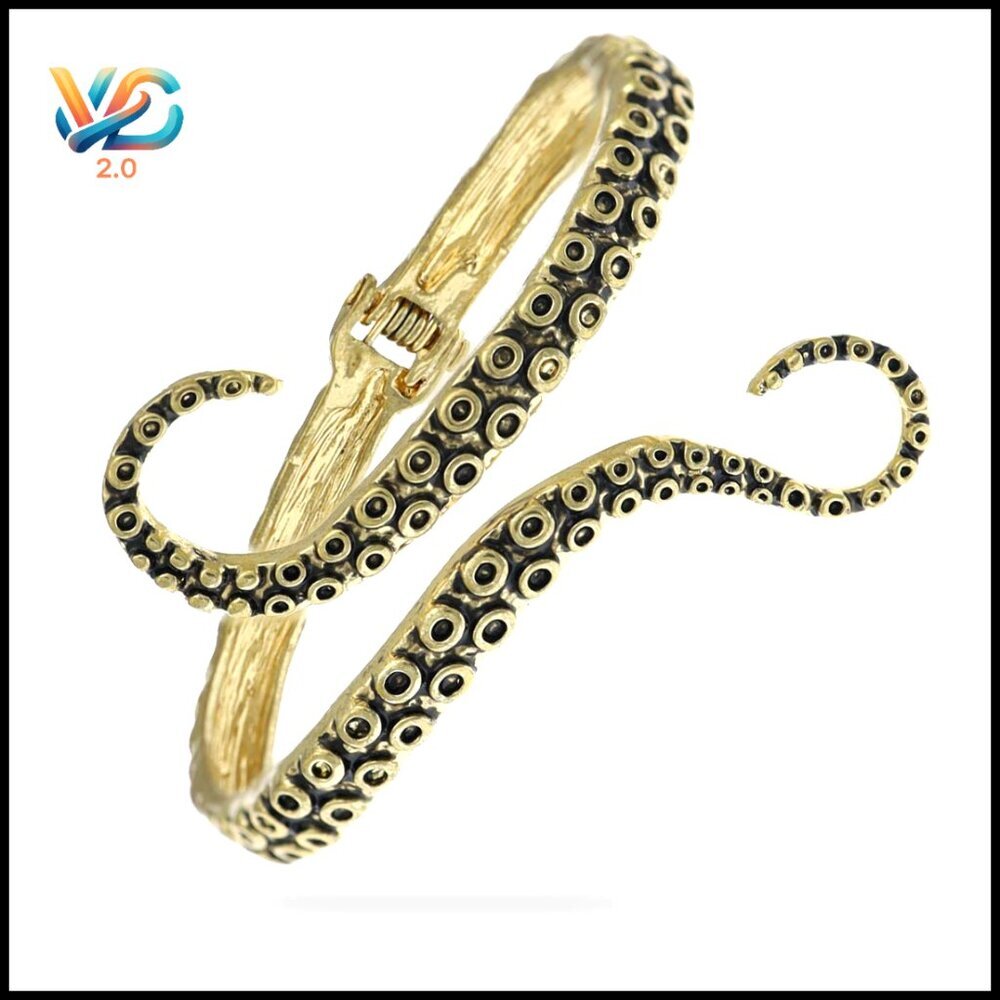 Octopus Tentacle Cuff Bracelet Vintage Style Bangle Arm Jewelry